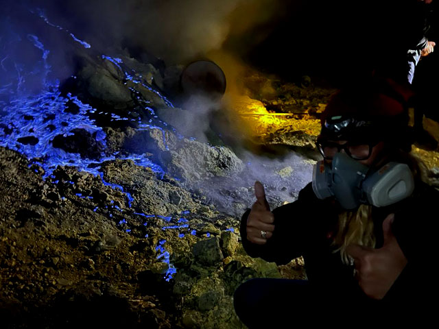 Ijen Blue Flames Volcano Indonesia